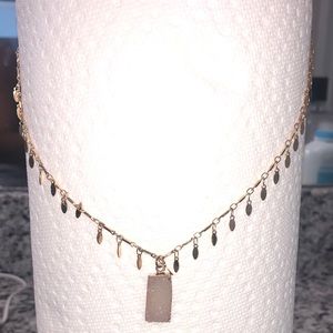 Rose Quartz Gold Plated 18 inch Necklace